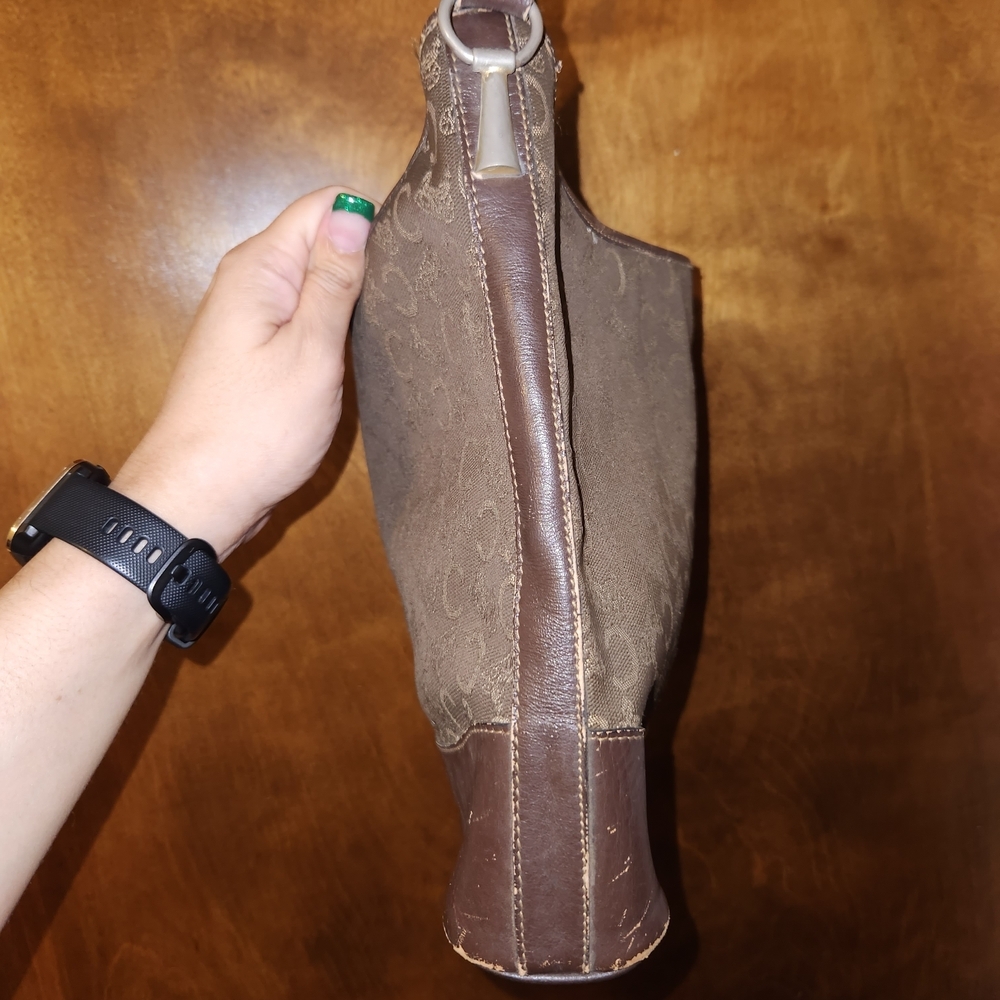 Celine Chocolate Brown Denim Canvas Hobo - Picture 5 of 13